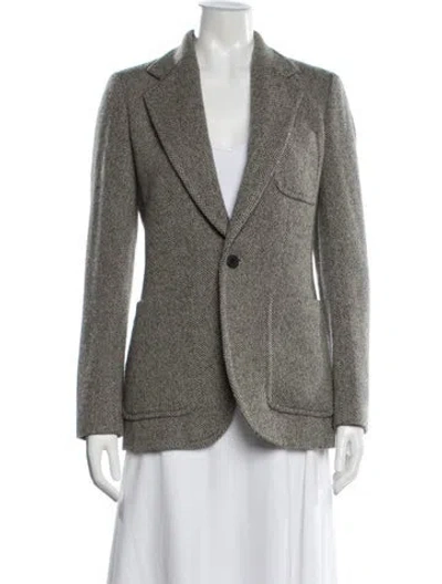 Pre-owned Polo Ralph Lauren Wool Tweed Pattern Blazer In Gray