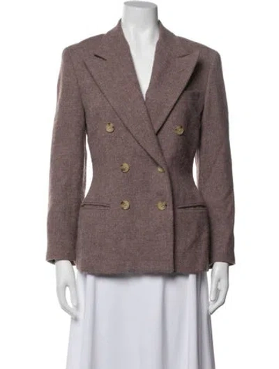 Pre-owned Polo Ralph Lauren Wool Tweed Pattern Blazer In Pink