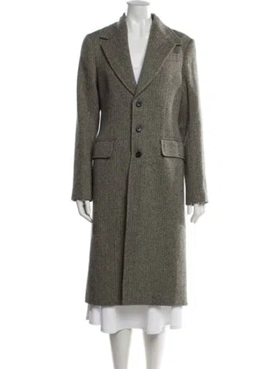 Pre-owned Polo Ralph Lauren Wool Tweed Pattern Coat In Gray