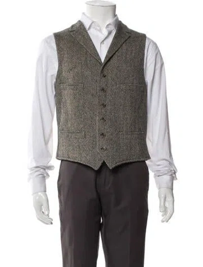 Pre-owned Polo Ralph Lauren Wool Tweed Pattern Suit Vest In Multi