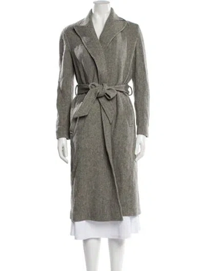 Pre-owned Polo Ralph Lauren Wool Tweed Pattern Trench Coat In Gray