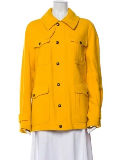 Pre-owned Polo Ralph Lauren Wool Utility Jacket In Yellow