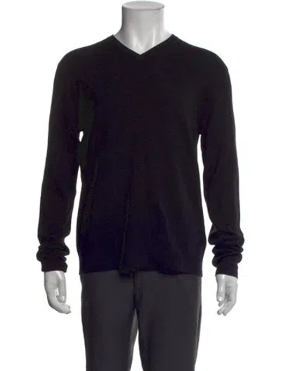 Pre-owned Polo Ralph Lauren Wool V-neck Cardigan W/ Tags In Black