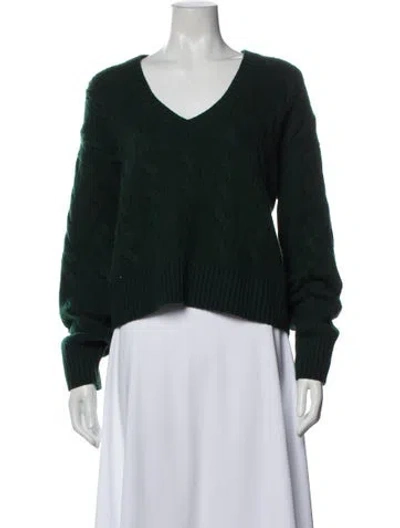 Pre-owned Polo Ralph Lauren Wool V-neck Sweater W/ Tags In Green