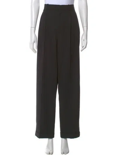 Pre-owned Polo Ralph Lauren Wool Wide Leg Pants In Black
