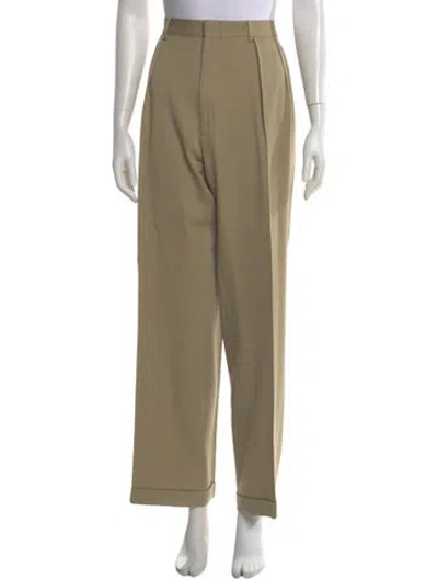 Pre-owned Polo Ralph Lauren Wool Wide Leg Pants In Neutral