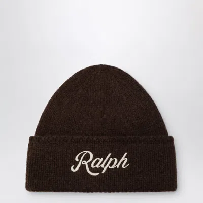 Polo Ralph Lauren Wool-blend Beanie With Turn-up Brim In Brown
