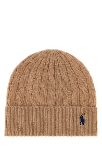 Polo Ralph Lauren Wool-cashmere Beanie Hat In Beige O Tan