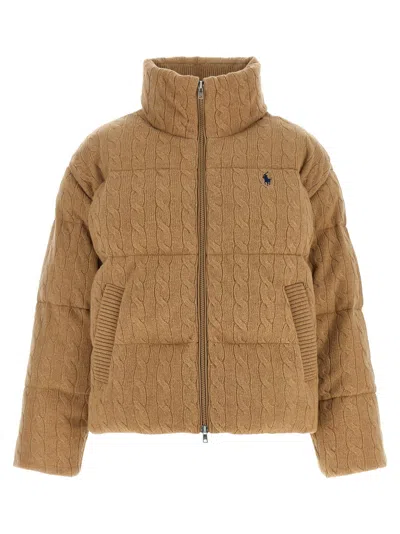 Polo Ralph Lauren Wool-cashmere Blend Quilted Down Jacket In Camel