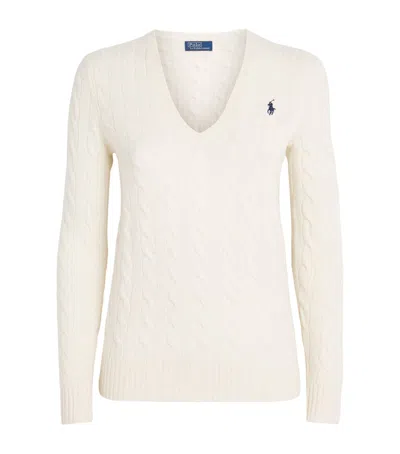 Polo Ralph Lauren Wool-cashmere Cable-knit Kimberly Sweater In White