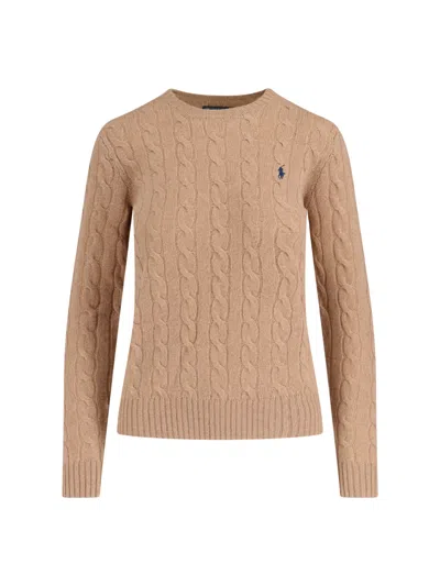 Polo Ralph Lauren Wool-cashmere Crewneck Sweater In Beige