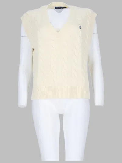 Polo Ralph Lauren Wool-cashmere Gilet In Ivory