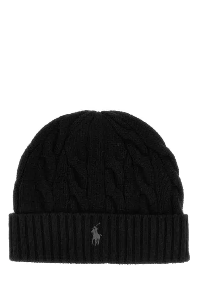Polo Ralph Lauren Wool-cashmere Knit Beanie Hat In Black