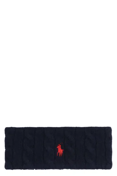 Polo Ralph Lauren Wool-cashmere Knit Headband In Navy