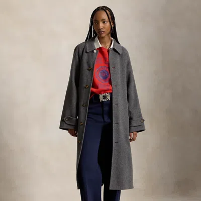 Polo Ralph Lauren Wool-cashmere-blend Balmacaan Coat In Grey Melange