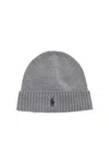 Polo Ralph Lauren Cappello Beanie In Lana In Grey
