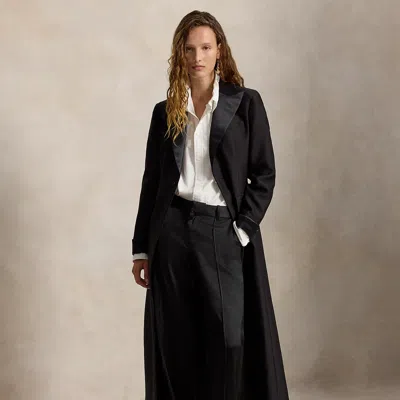 Polo Ralph Lauren Wool-silk Crepe Tuxedo Duster In Polo Black