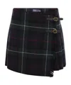 Polo Ralph Lauren Plaid Pleated Wool Twill Wrap Skirt In Black