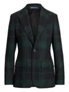 Polo Ralph Lauren Check-pattern Wool Blazer In Green