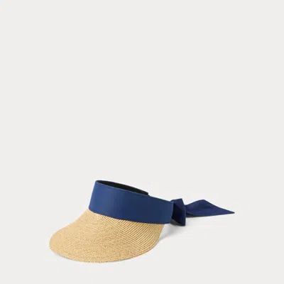 Polo Ralph Lauren Woven-brim Self-tie Visor In Blue