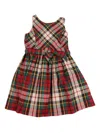 Polo Ralph Lauren Id Taffeta Woven Dress 2-6 Years 185 Red Cream Multi In Multi