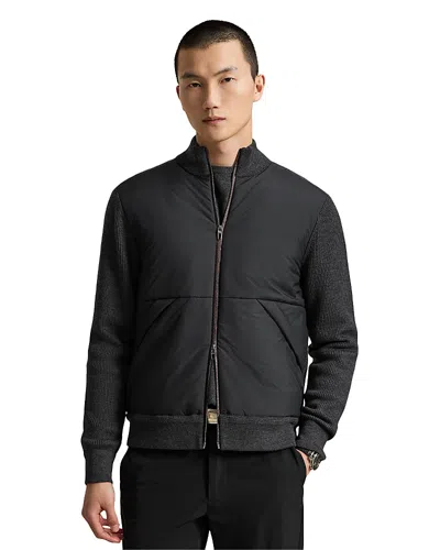 Polo Ralph Lauren Woven Panel Performance Hybrid Full Zip Jacket In Black