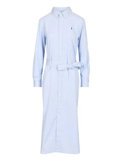 Polo Ralph Lauren Woven-shirt Dress- Dresses Light Blue