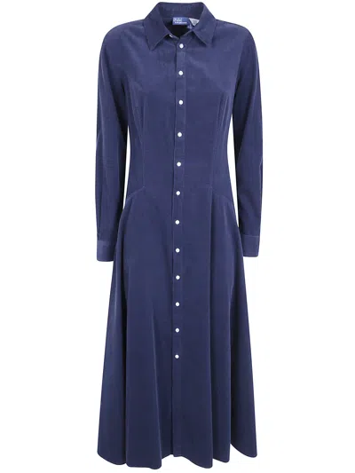 Polo Ralph Lauren Woven Shirt Dress In Blue