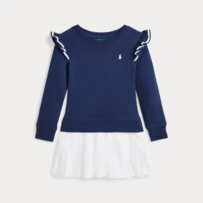 POLO RALPH LAUREN WOVEN-SKIRT TERRY DRESS