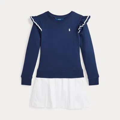 POLO RALPH LAUREN WOVEN-SKIRT TERRY DRESS