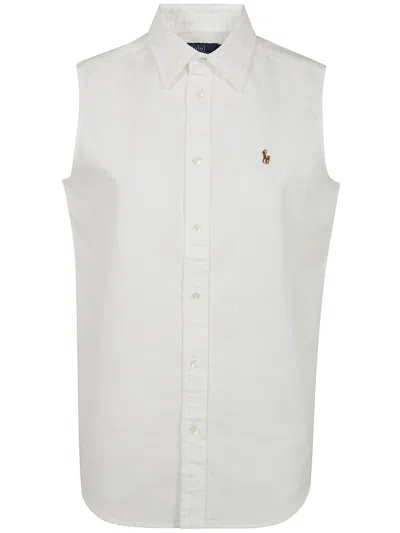 Polo Ralph Lauren Woven Sport Shirt Sleeveless Clothing In White