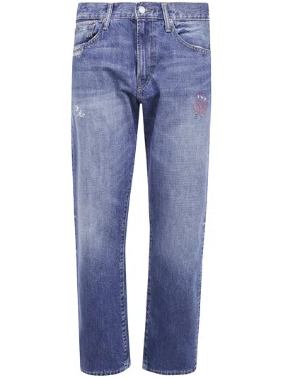 Polo Ralph Lauren Hampton Straight Distressed Jeans In Blue