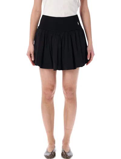 Polo Ralph Lauren Woven-a Line-skirt In Black