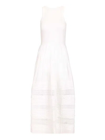 Womens White Sleeveless Lace-trim Stretch-cotton Tank Dress from Ralph Lauren