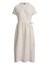 Polo Ralph Lauren Wrap Self-tie Midi Dress In White