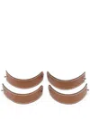 Polo Ralph Lauren Wyatt Leather Napkin Rings (set Of Four) In Brown