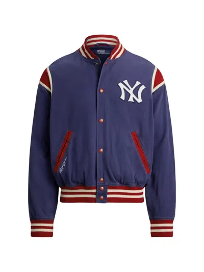 Polo Ralph Lauren X Ny Yankees Snap-button Bomber Jacket In Blue