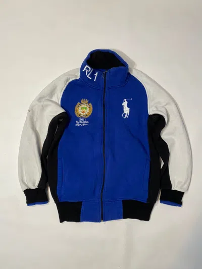 Pre-owned Polo Ralph Lauren X Racing Vintage 2011 Polo Ralph Laurent Italia Racing Bomber In Black/blue/white