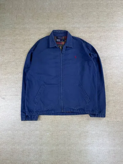 Pre-owned Polo Ralph Lauren X Ralph Lauren Blue Label Vintage 90's Polo By Ralph Laurent Plaid Inner Zipper Jacket In Blue