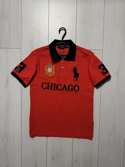 Pre-owned Polo Ralph Lauren X Ralph Lauren Chicago Polo Team Usa Ralph Laurent Horse Big Number 3 In Red