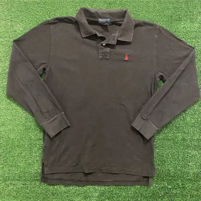 Pre-owned Polo Ralph Lauren X Ralph Lauren Essential Vintage Ralph Laurent Long Sleeve Polo Rugby Shirt In Black