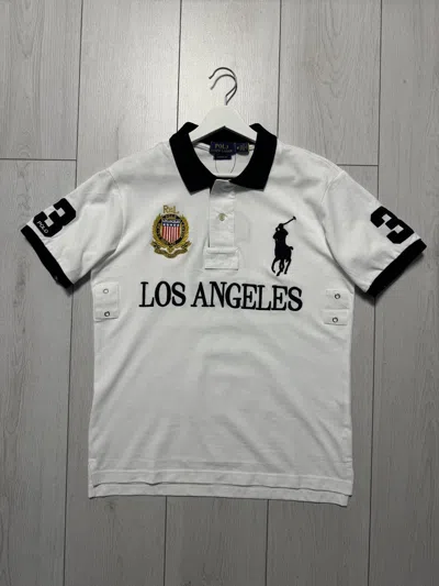 Pre-owned Polo Ralph Lauren X Ralph Lauren Los Angeles Polo Ralph Laurent Big Logo Horse Number 3 In White