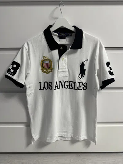 Pre-owned Polo Ralph Lauren X Ralph Lauren Los Angeles Polo Ralph Laurent Big Logo Number 3 In White