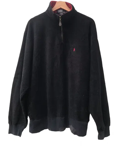 Pre-owned Polo Ralph Lauren X Ralph Lauren Offer Mepolo Ralph Laurent Quarter-zip Fleece Pullover In Black
