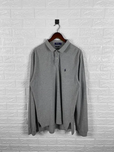 Pre-owned Polo Ralph Lauren X Ralph Lauren Polo By Ralph Laurent Long Sleeve Polo T Shirt In Grey