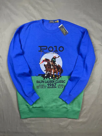 Pre-owned Polo Ralph Lauren X Ralph Lauren Polo Ralph Laurent Graphic Logo Crewneck Sweatshirt 2xlt In Blue