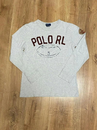 Pre-owned Polo Ralph Lauren X Ralph Lauren Polo Ralph Laurent Rugby Prl Y2k Long Sleeve T-shirt In Grey