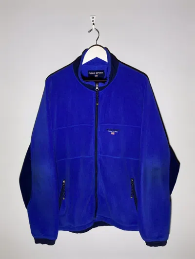 Pre-owned Polo Ralph Lauren X Ralph Lauren Polo Ralph Laurent Sport Fleece Zip Up Usa Vintage Hype Y2k In Blue