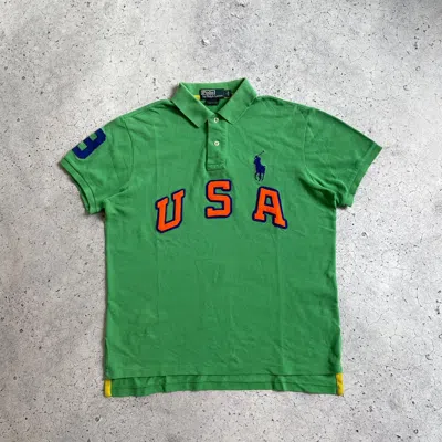 Pre-owned Polo Ralph Lauren X Ralph Lauren Polo Ralph Laurent Usa Rugby Polo Shirt Chief Keef Style In Green