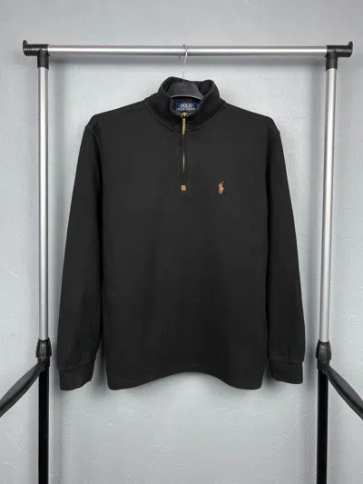 Pre-owned Polo Ralph Lauren X Ralph Lauren Polo Ralph Laurent Vintage Mens 1\4 Quarter Zip Sweatshirt In Black